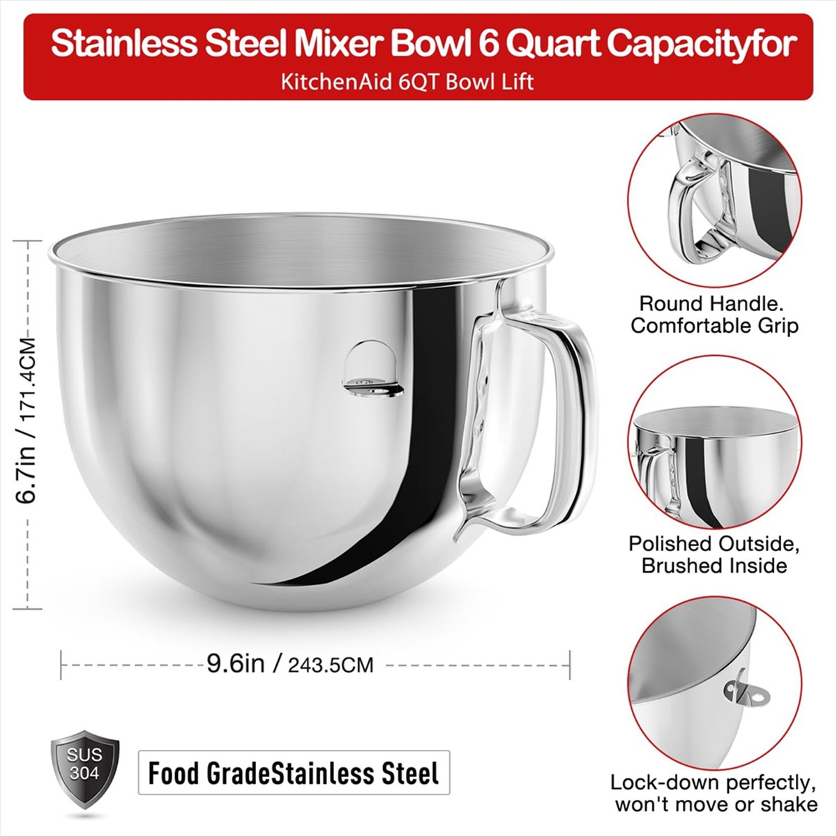 Bol mélangeur en acier inoxyda - Stand Mixer avis et prix